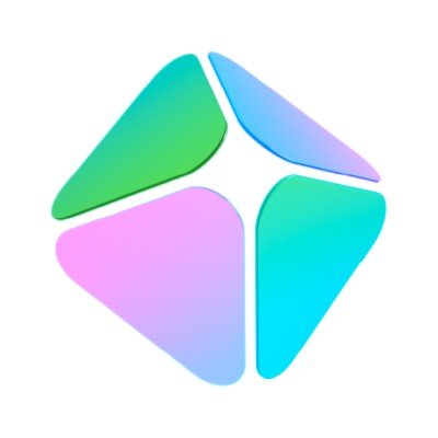 شعار HeyGen الملوّن بخلفية بيضاء